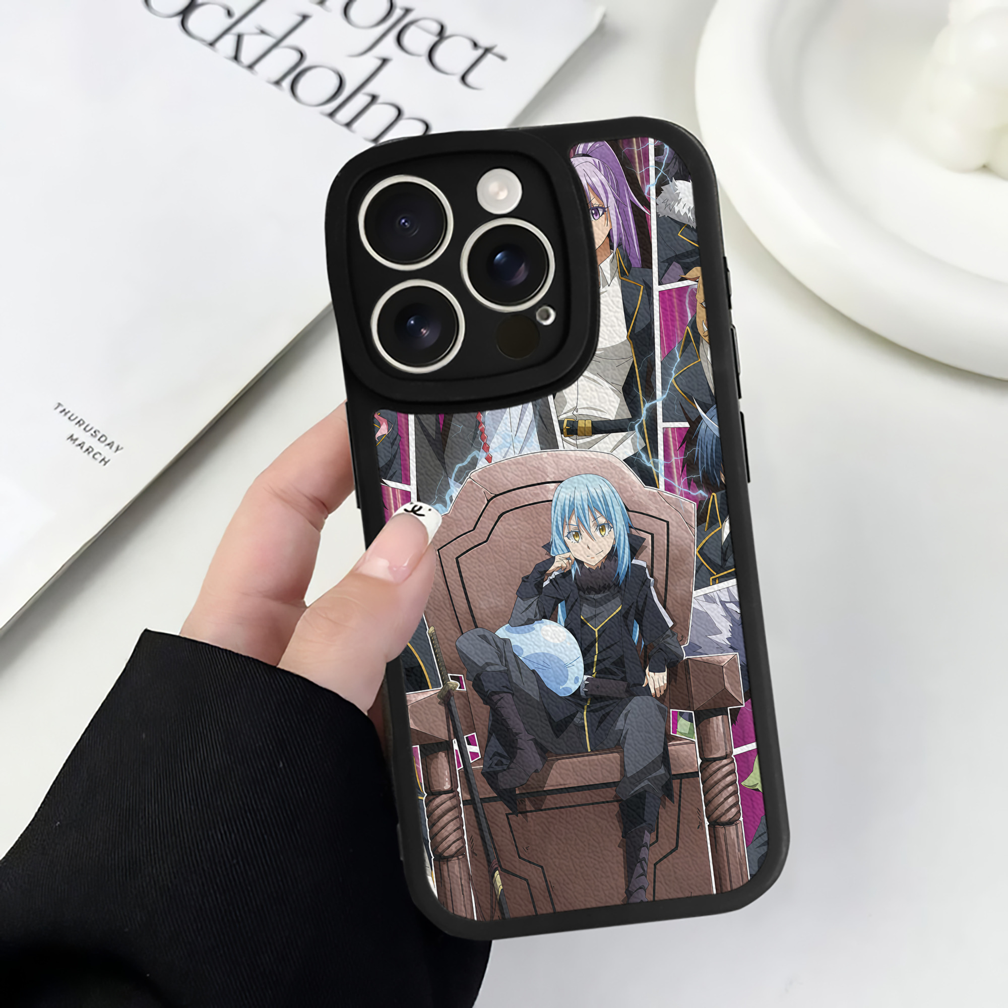 （画像用） 転スラ Regarding Reincarnated to Slime 【iPhone 16シリーズ対応】シリコンスマホケース（レザー調） 材質：シリコン